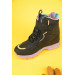 Size 31-35 Dudino Akı Funny Girl's Black-Lilac Color Waterproof Boots