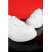 حذاء سنيكر بناتي لون أبيض بمقاسات بين 31 - 35