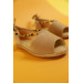 Size 31-37 Suede Laced Beige Sandals