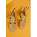 Size 31-37 Suede Laced Beige Sandals