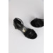 Size 32 - 36 Girls' Single Band Guipure Black Evening Shoes