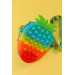 Girl Multicolored Strawberry Model Popit Silicone Wallet Bag
