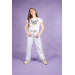 Girl's Blue-Ice Two Color Jean Trousers