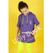 Girl's Front Pockets Hooded Purple T-Shirt