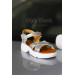 Girl's Silver High Sole Star Sandals