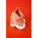 حذاء خطوات المشي الأولى للبنات حديثي الولادة لون وردي