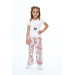 Girls Two-Piece Set With Patterned Pants