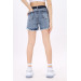 Girl Destroy Long Leg Chain Detailed Jean Shorts 8-14 Years