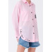 Girls' Digital Printed Linen Shirt 7-14 Years