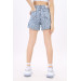 Girl's Letter Printed Denim Shorts 8-14 Years