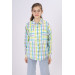 Girl's Square Patterned Plaid Shirt 9-14 Years