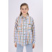 Girl's Square Patterned Plaid Shirt 9-14 Years