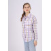 Girl's Square Patterned Plaid Shirt 9-14 Years