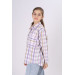 Girl's Square Patterned Plaid Shirt 9-14 Years