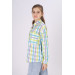 Girl's Square Patterned Plaid Shirt 9-14 Years