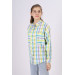 Girl's Square Patterned Plaid Shirt 9-14 Years