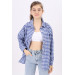 Girls' Gingham Patterned Plaid Shirt 9-14 Years