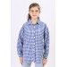 Girls' Gingham Patterned Plaid Shirt 9-14 Years