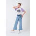 Blue Patterned Girl Denim Jean Jeans 8-14 Ages