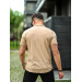 Line Patterned Short Sleeve Fitted Shirt - Beige