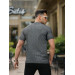 Striped Textured Fit T-Shirt - Gray