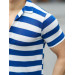 Striped Cotton Knit Premium Fit Shirt - Blue