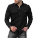 Textured Comfort Slim Jacket/Shirt - Black