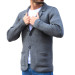 Smoked Men's Pocket Detailed Knitwear Jacket
