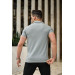 Wafer Pattern Short Sleeve Fitted Shirt - Gray