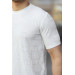 Jacquard Patterned Crew Neck T-Shirt - White