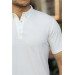 Jacquard Polo Neck T-Shirt - White