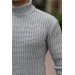 Nopenli Roving Knitted Fisherman Sweater - Light Gray
