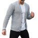 Nopenli Roving Knitted Buttoned Cardigan - Light Gray