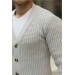 Nopenli Roving Knitted Buttoned Cardigan - Ecru