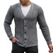 Nopenli Roving Knitted Buttoned Cardigan - Smoked