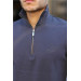 Detailed Zipper Collar Sweatshirt