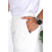 Premium Striped Linen Trousers - White