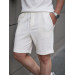 Premium Patterned Knitted Shorts - White