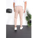 Premium Textured Double Leg Fit Trousers - Beige