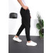 Premium Textured Double Leg Fit Trousers - Black