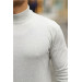 Raglan Sleeve Half Fisherman Thin Sweater - Stone
