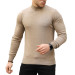 Raglan Sleeve Half Fisherman Thin Sweater - Mink