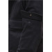 Black Men's Double Pocket Hooded Oversize Gabardine Jacket