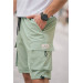 Men's Relaxed Parachute Fabric Cargo Pocket Shorts Water Green