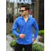 Single Pocket Şile Cloth Shirt - Blue