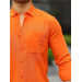 Single Pocket Şile Cloth Shirt - Orange