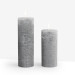 Coho Lumina Rustic Anthracite Cylinder Candle - 20&15 Cm - Set Of 2