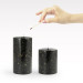 Coho Lumina Gilded Black Cylinder Candle - 10&15 Cm - Set Of 2