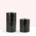 Coho Lumina Gilded Black Cylinder Candle - 10&15 Cm - Set Of 2