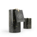 Coho Lumina Gilded Black Cylinder Candle - 15 Cm